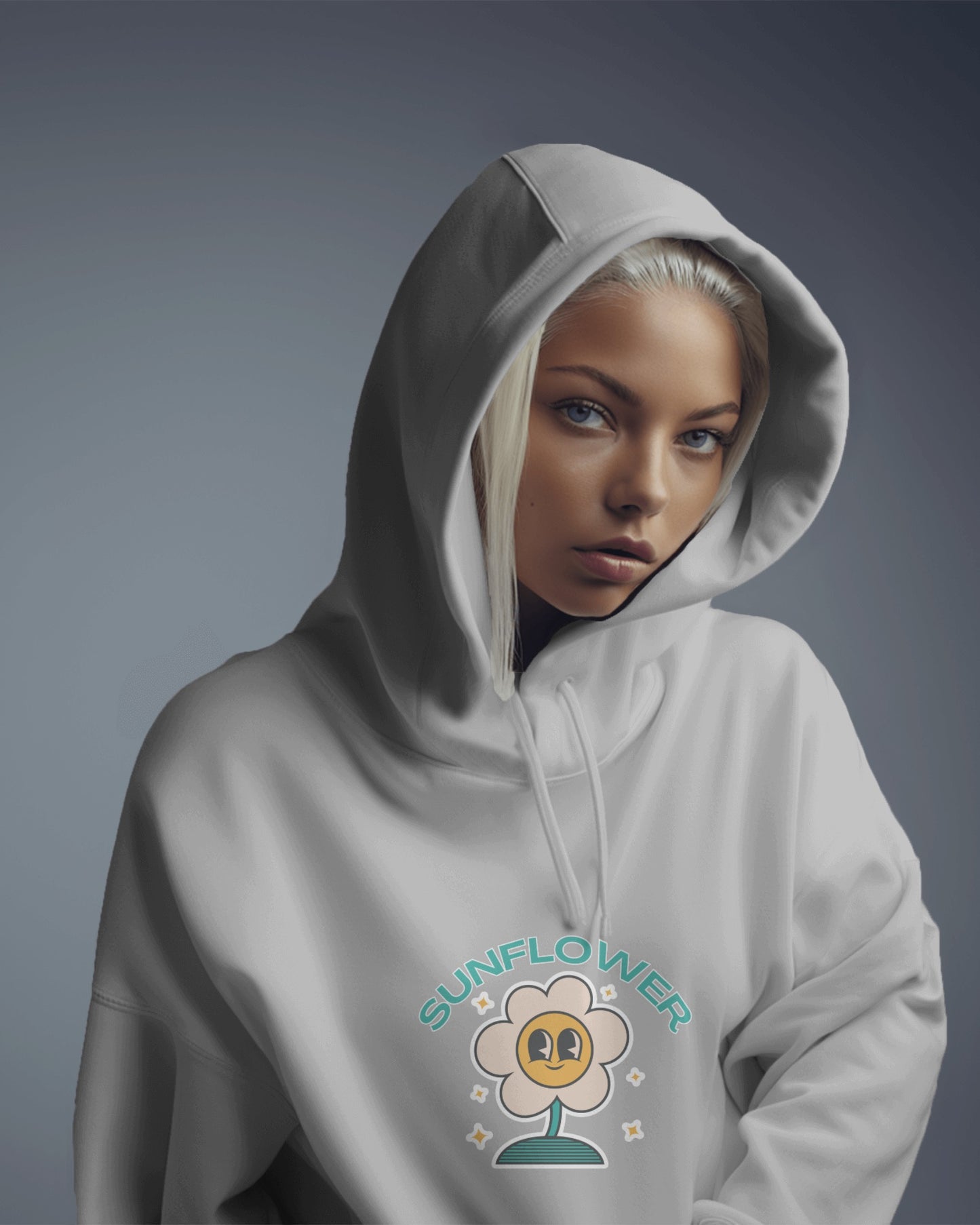 Sunflower Women Crop Hoodie Front Design Only