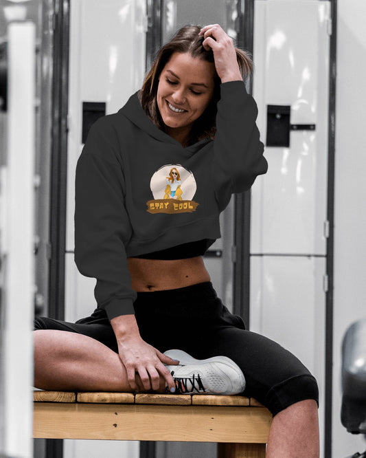 Girl Attitude Women Crop Hoodie Front Design Only