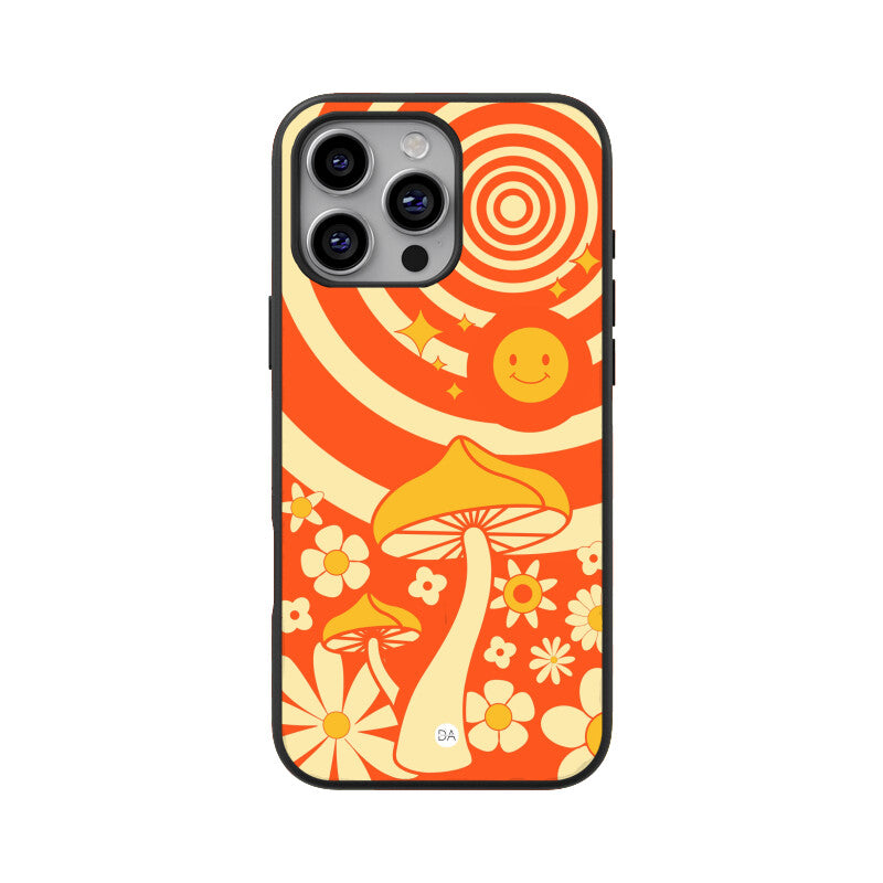 Mushroom & Flowers Design Case For iPhone