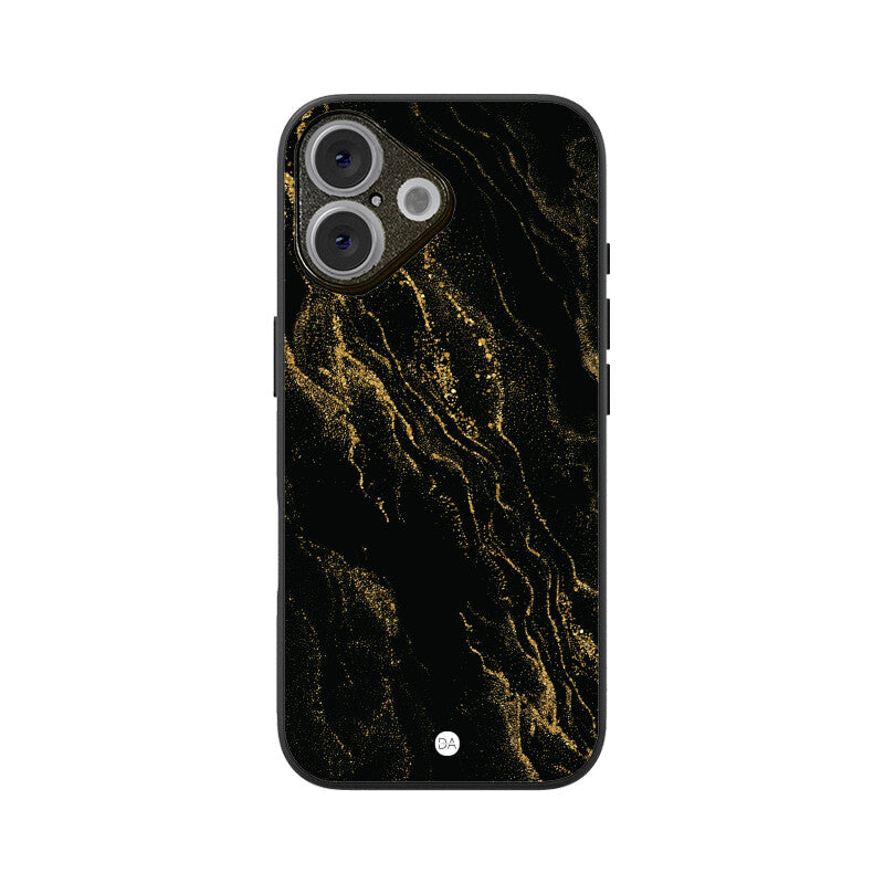 Marble Black Golden Design Case For iPhone