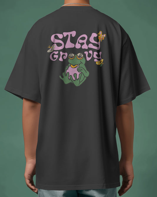Frog Grooving Oversized Tshirt | Dhukeri Arts