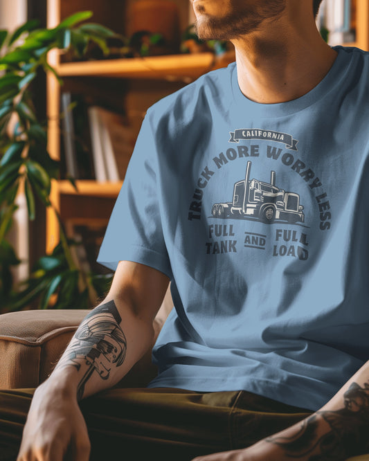 Truck More Worry Less Oversized Tshirt