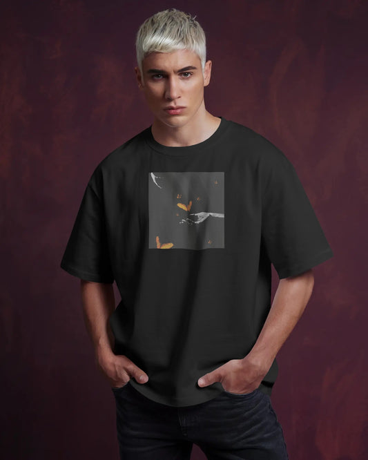 Butterfly In Hand Premium Oversized Tshirt