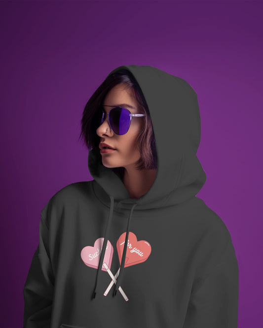 Sucker for You Women Crop Hoodie Front Design Only