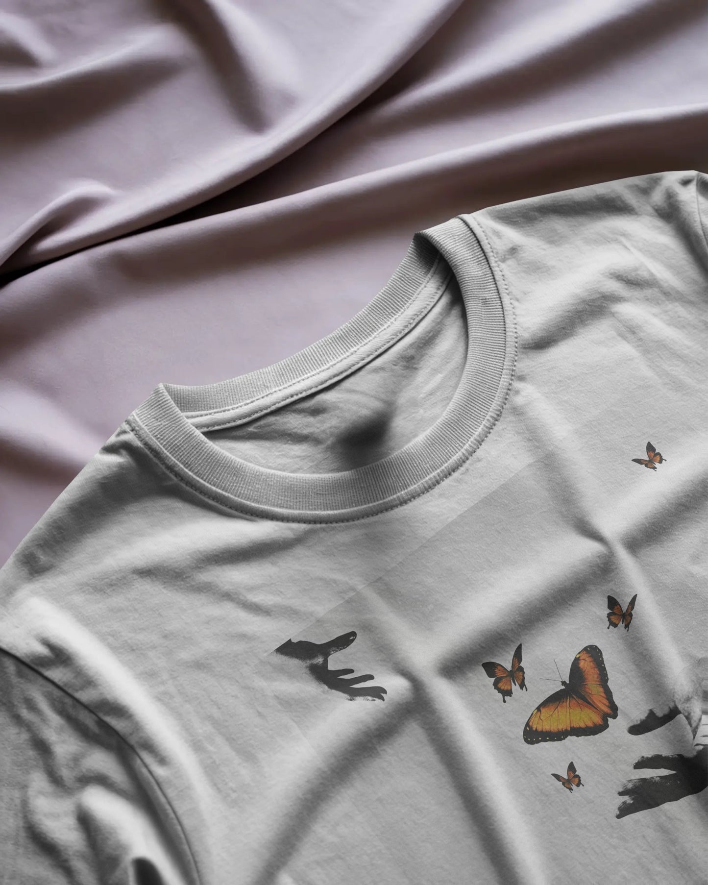 Butterfly In Hand Premium Oversized Tshirt