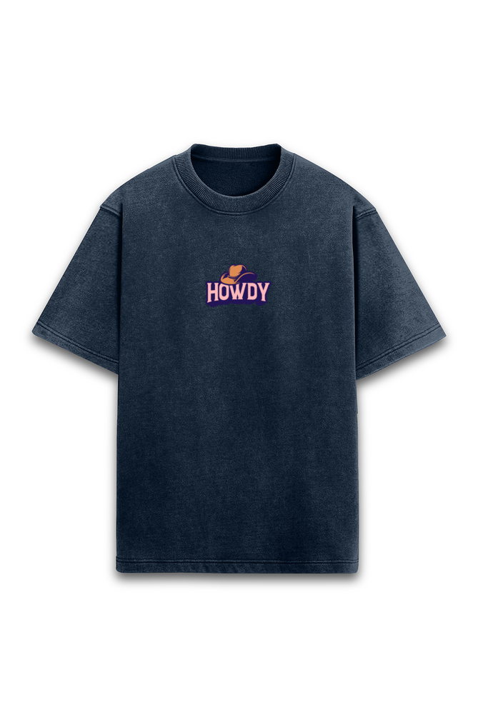 Howdy Acid Wash Oversized Tshirt