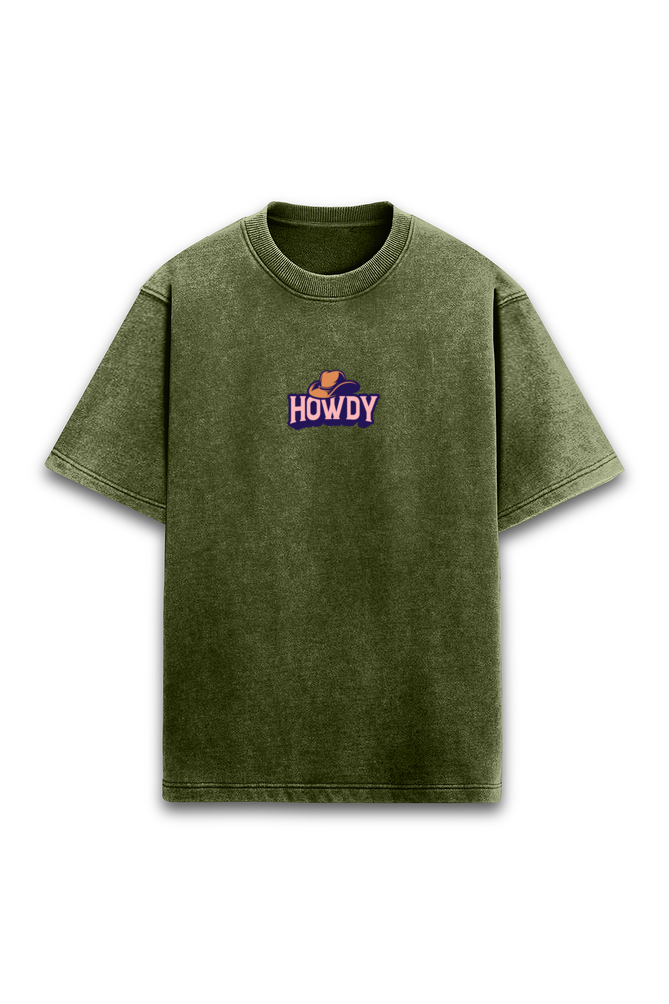 Howdy Acid Wash Oversized Tshirt