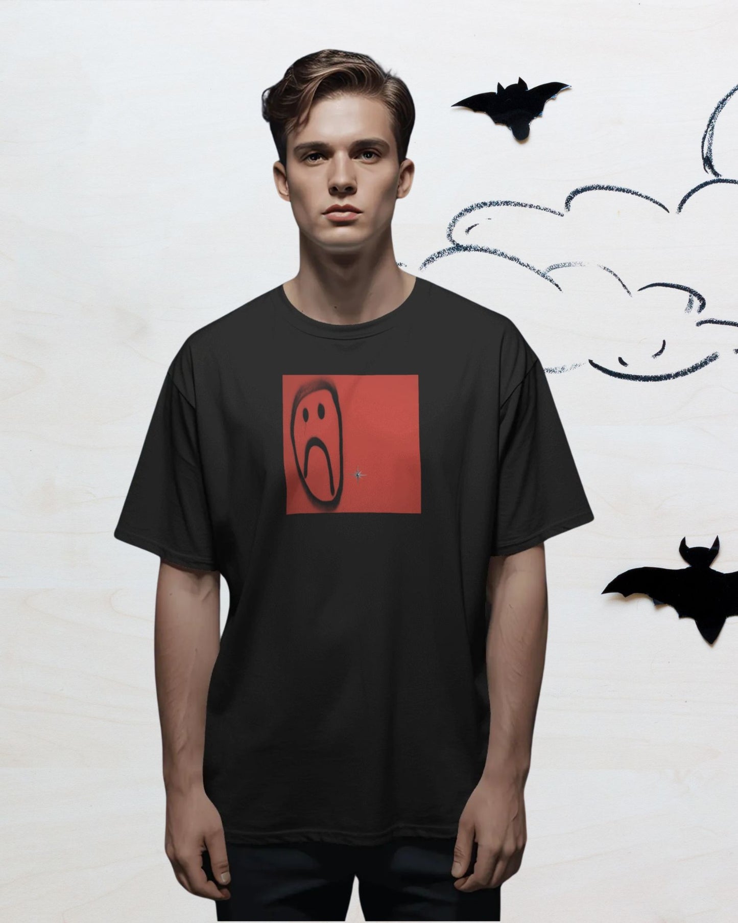Sad Face Premium Oversized Tshirt