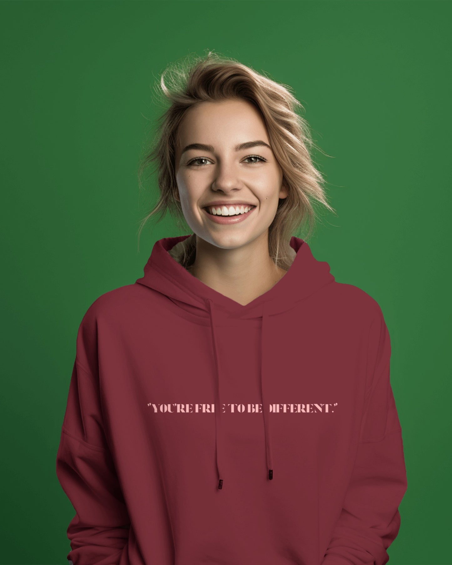 You are to be Different Women Crop Hoodie Front Design Only