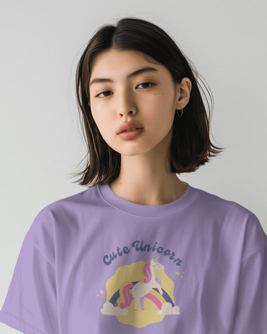 Cute Unicorn Women Tshirt | Dhukeri Arts