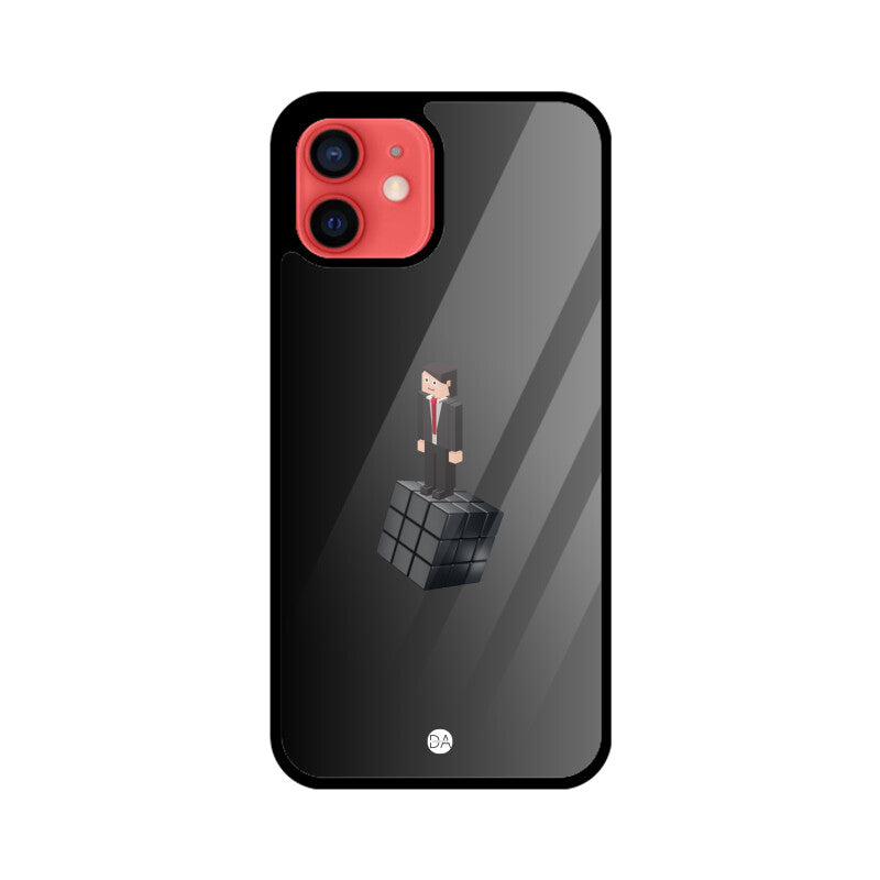 Man On Cube Grey Design Case For iPhone