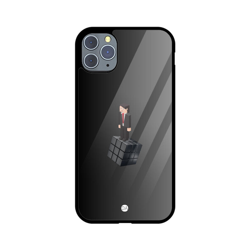 Man On Cube Grey Design Case For iPhone