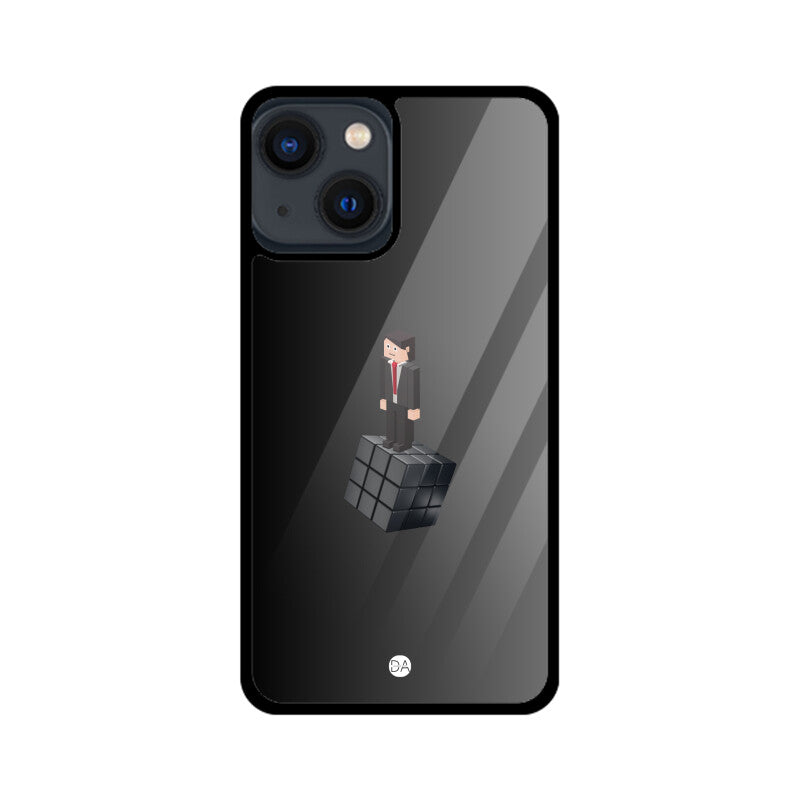 Man On Cube Grey Design Case For iPhone