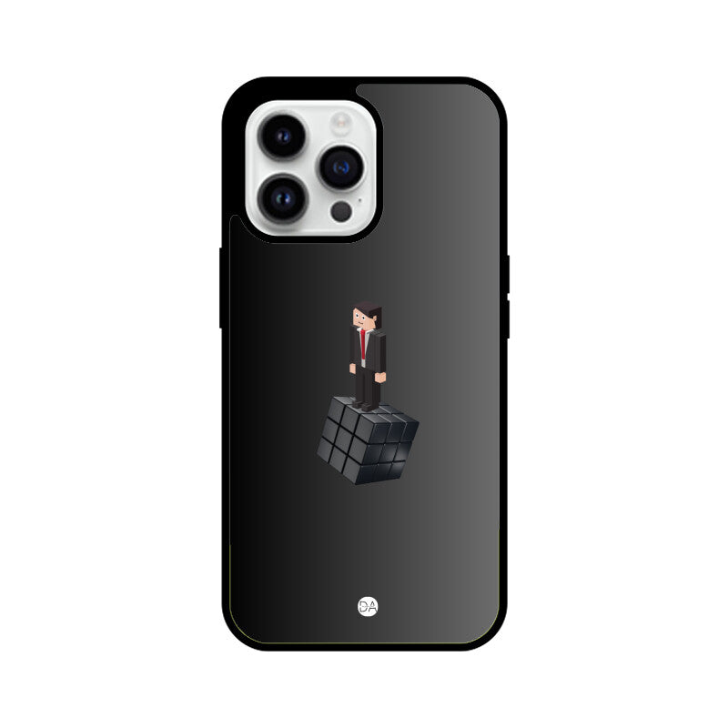 Man On Cube Grey Design Case For iPhone