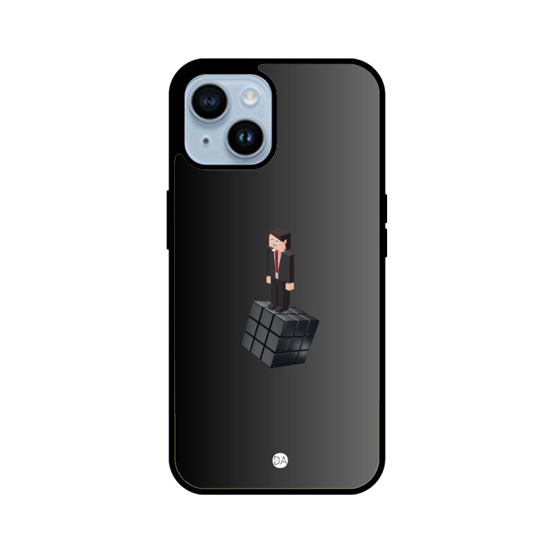 Man On Cube Grey Design Case For iPhone