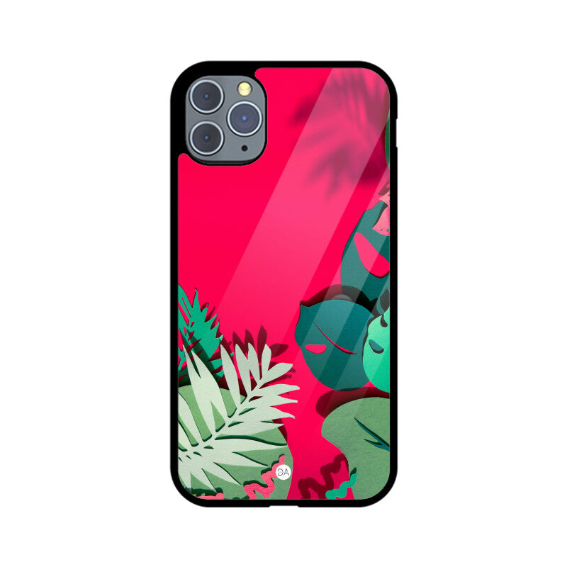 Painting Leaves Red Design Case For iPhone