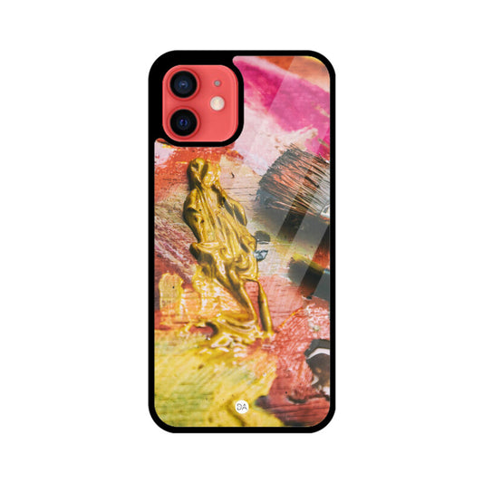 Canvas Painting Pink Yellow Design Case Cover For iPhone | Dhukeri Arts