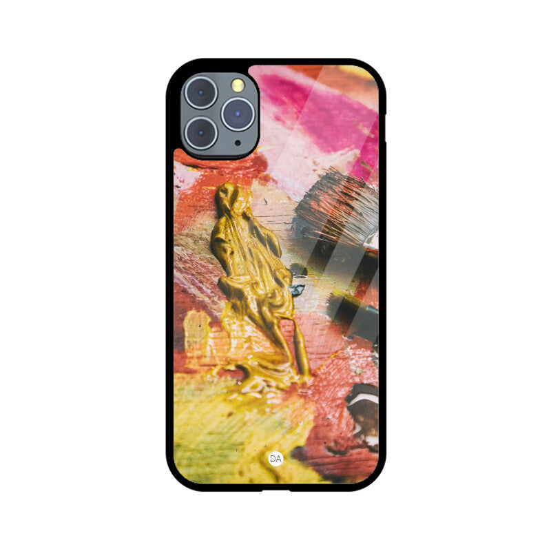 Canvas Painting Pink Yellow Design Case Cover For iPhone | Dhukeri Arts