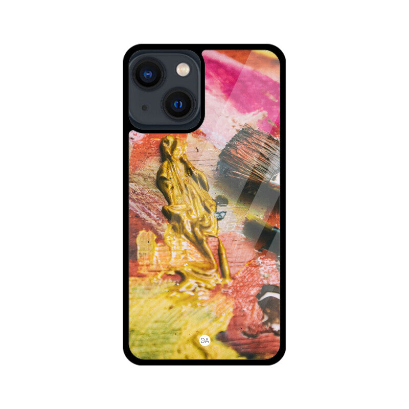 Canvas Painting Pink Yellow Design Case Cover For iPhone | Dhukeri Arts