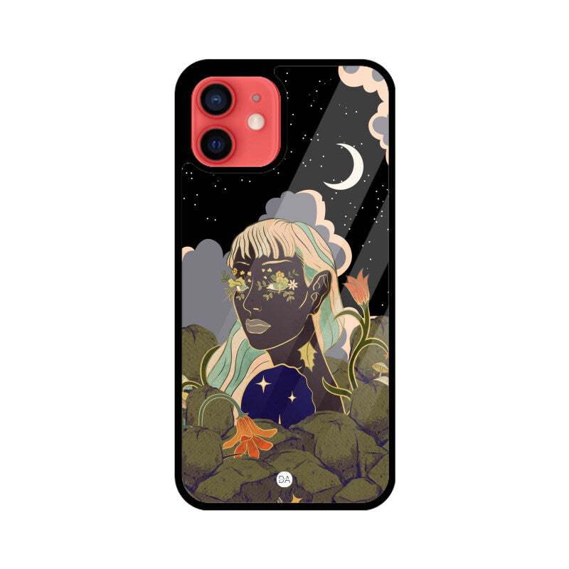 Woman In Starry Night Design Case For iPhone