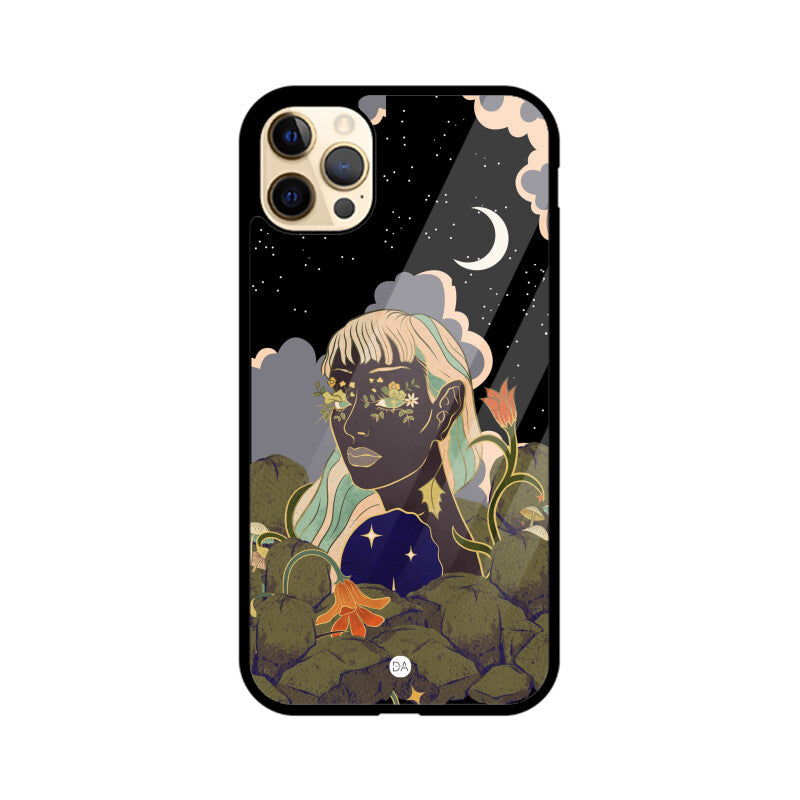 Woman In Starry Night Design Case For iPhone