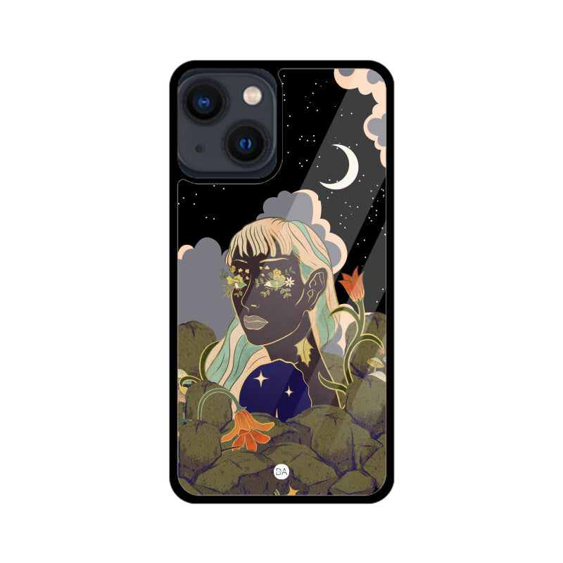 Woman In Starry Night Design Case For iPhone