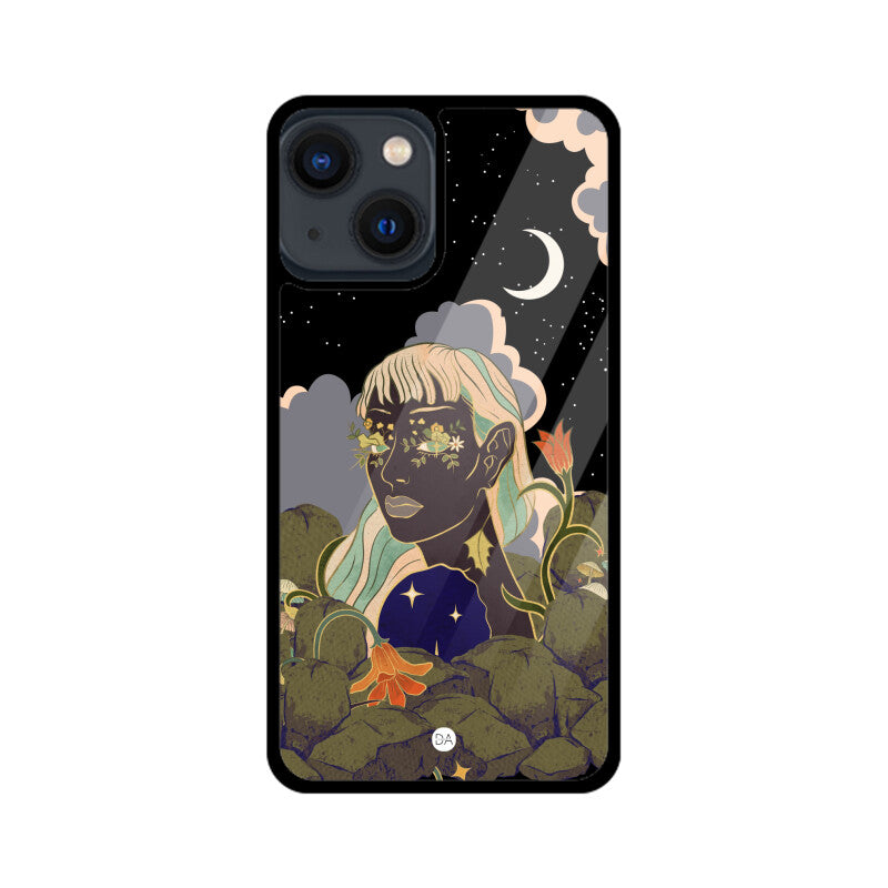 Woman In Starry Night Design Case For iPhone