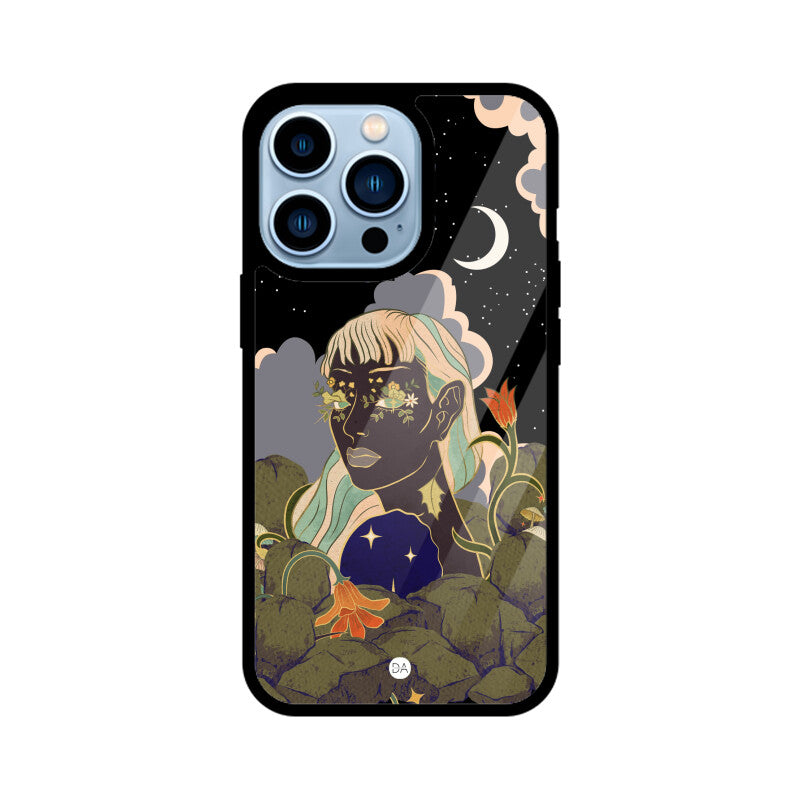 Woman In Starry Night Design Case For iPhone