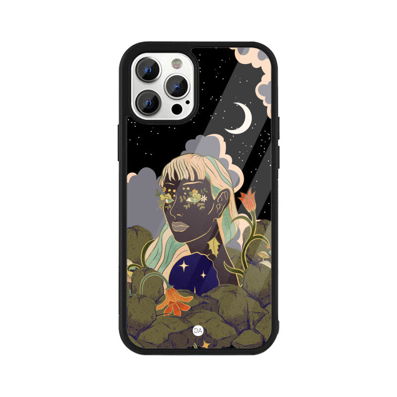 Woman In Starry Night Design Case For iPhone