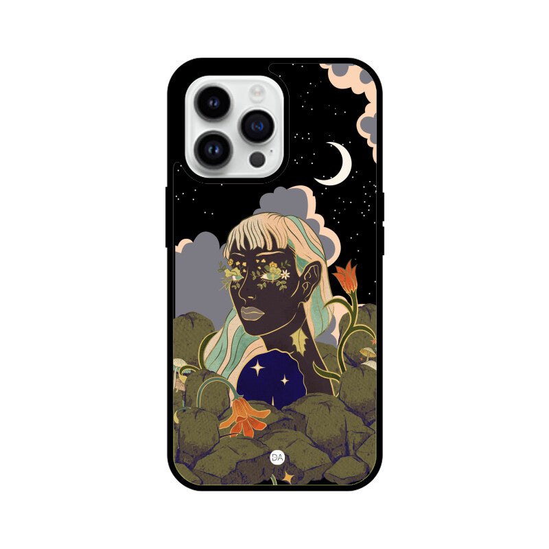 Woman In Starry Night Design Case For iPhone