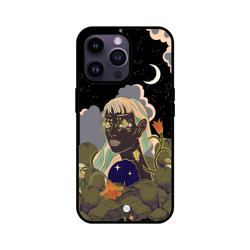 Woman In Starry Night Design Case For iPhone