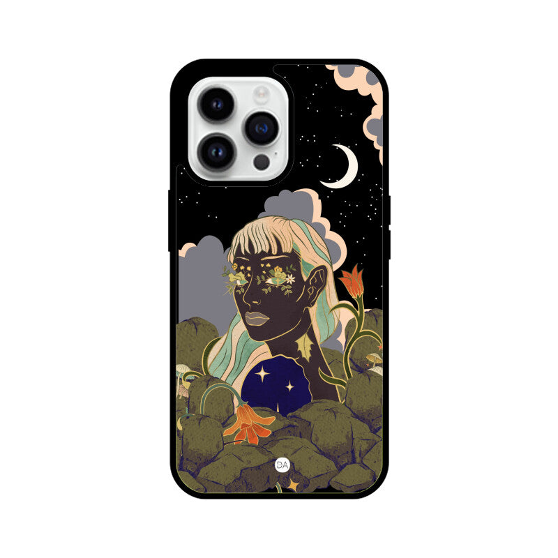 Woman In Starry Night Design Case For iPhone