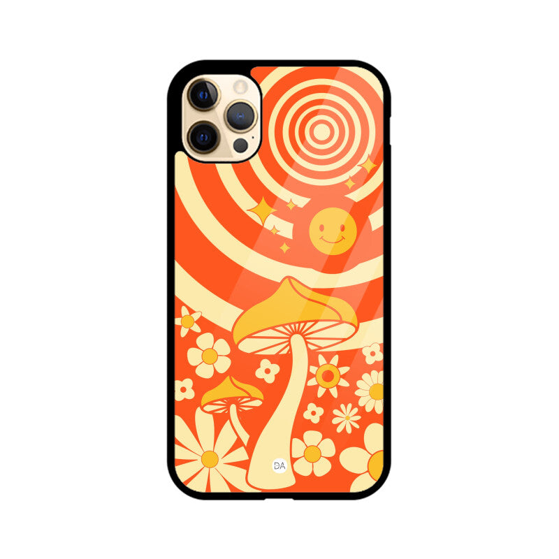 Mushroom  & Flowers Design Case For iPhone