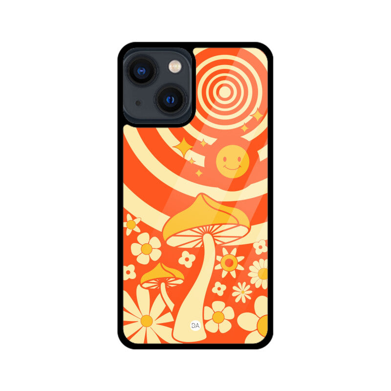 Mushroom  & Flowers Design Case For iPhone