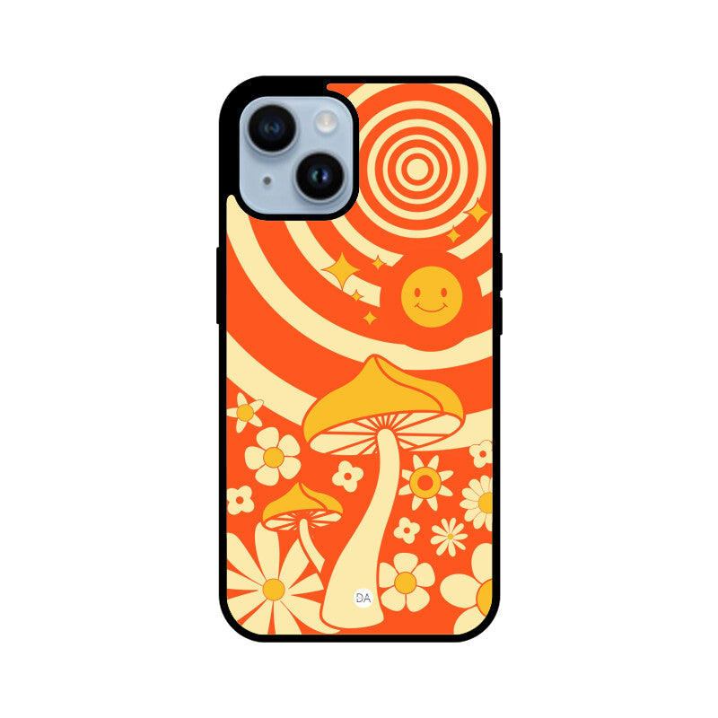 Mushroom  & Flowers Design Case For iPhone