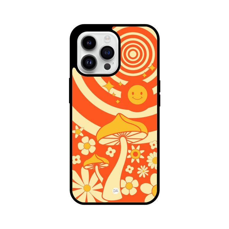 Mushroom  & Flowers Design Case For iPhone