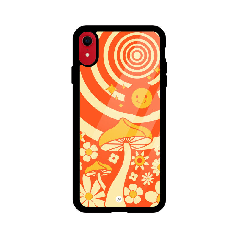 Mushroom  & Flowers Design Case For iPhone