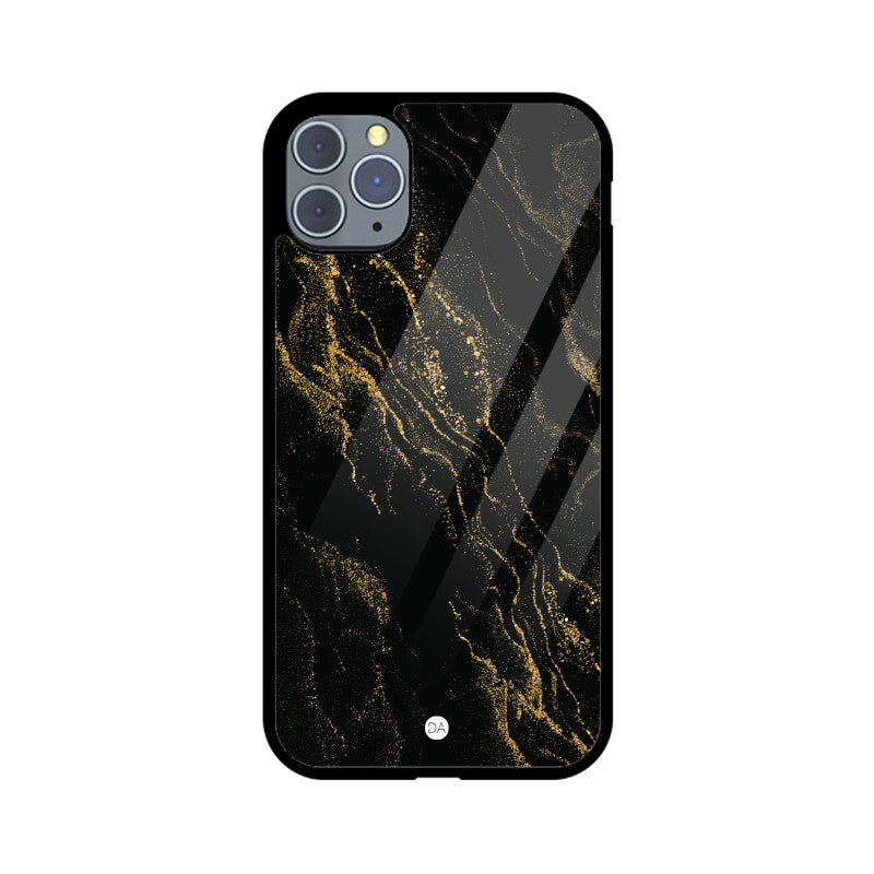 Marble Black Golden Design Case For iPhone
