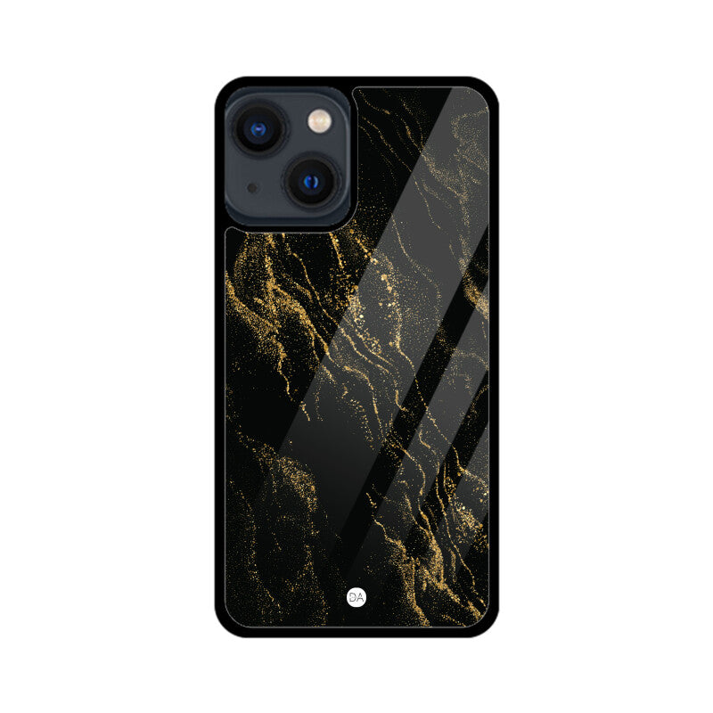 Marble Black Golden Design Case For iPhone