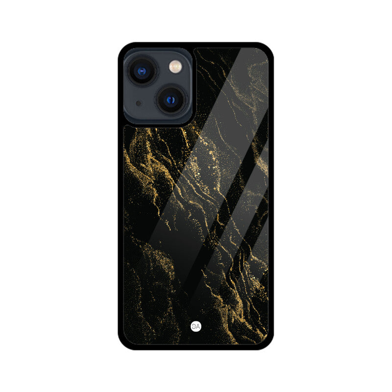 Marble Black Golden Design Case For iPhone