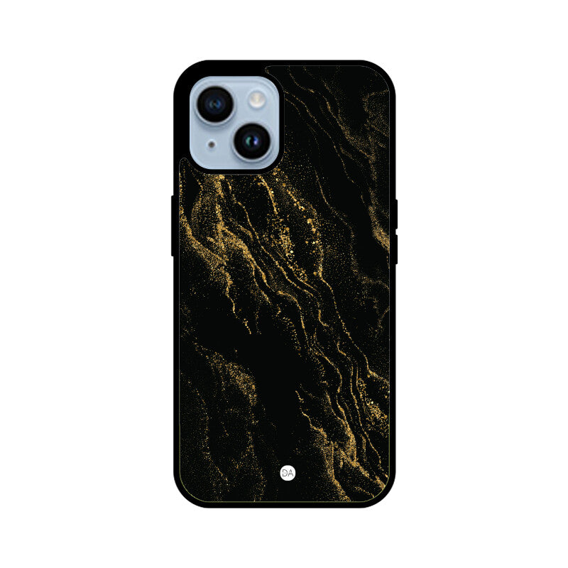 Marble Black Golden Design Case For iPhone