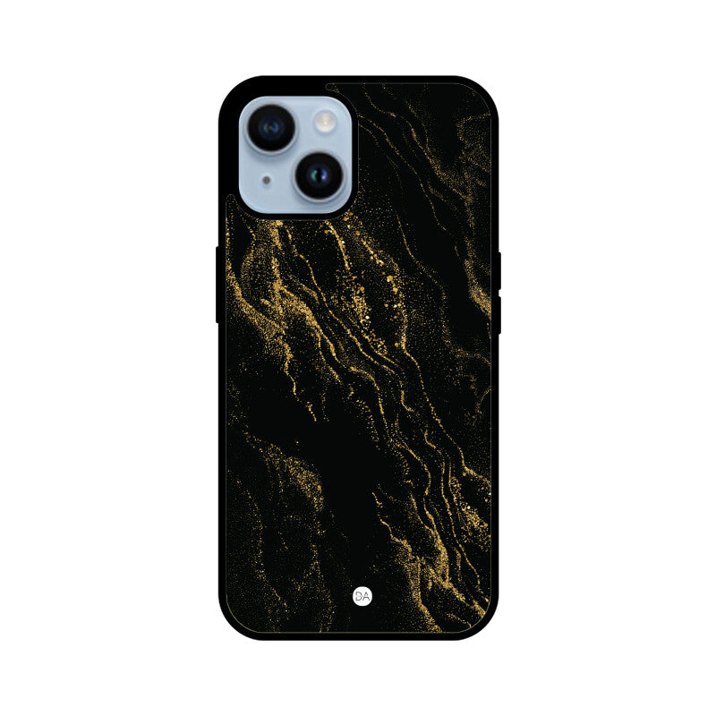 Marble Black Golden Design Case For iPhone