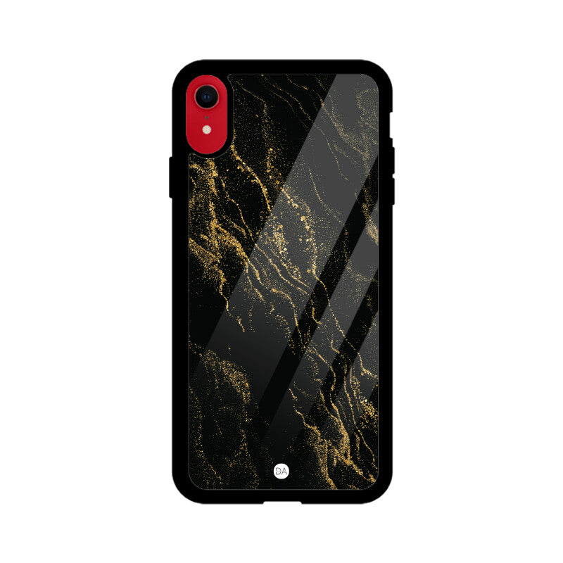 Marble Black Golden Design Case For iPhone