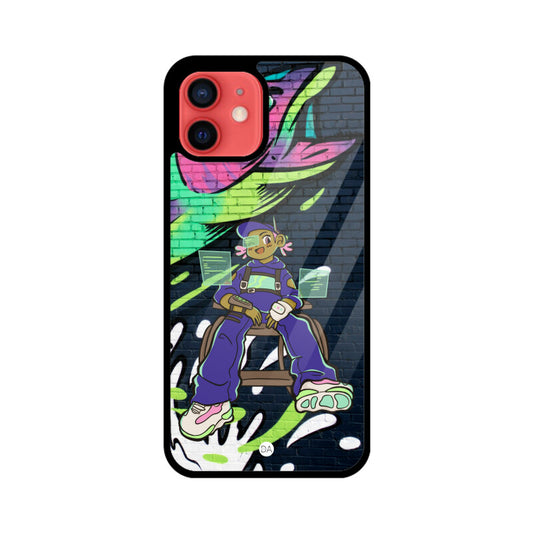 Graffiti Girl Fish Design Case For iPhone