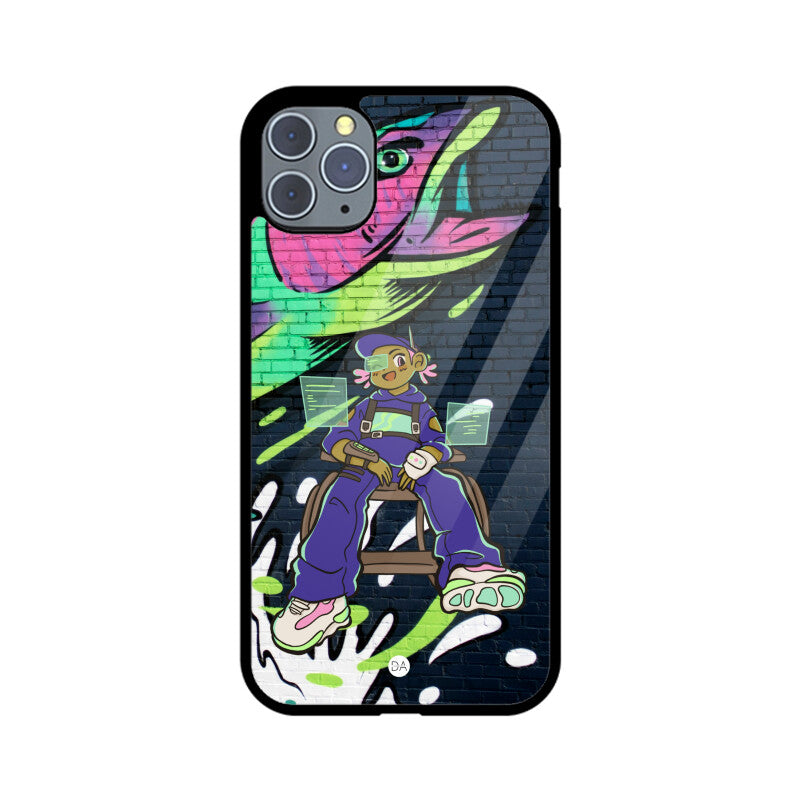 Graffiti Girl Fish Design Case For iPhone