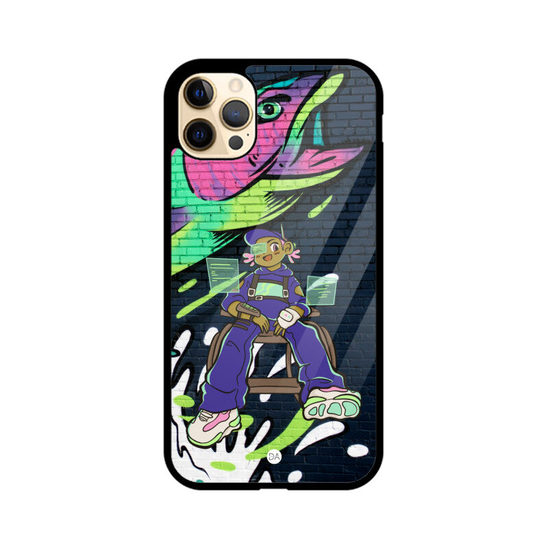 Graffiti Girl Fish Design Case For iPhone