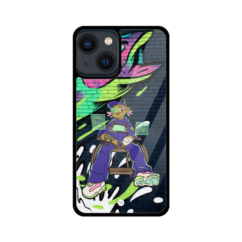 Graffiti Girl Fish Design Case For iPhone