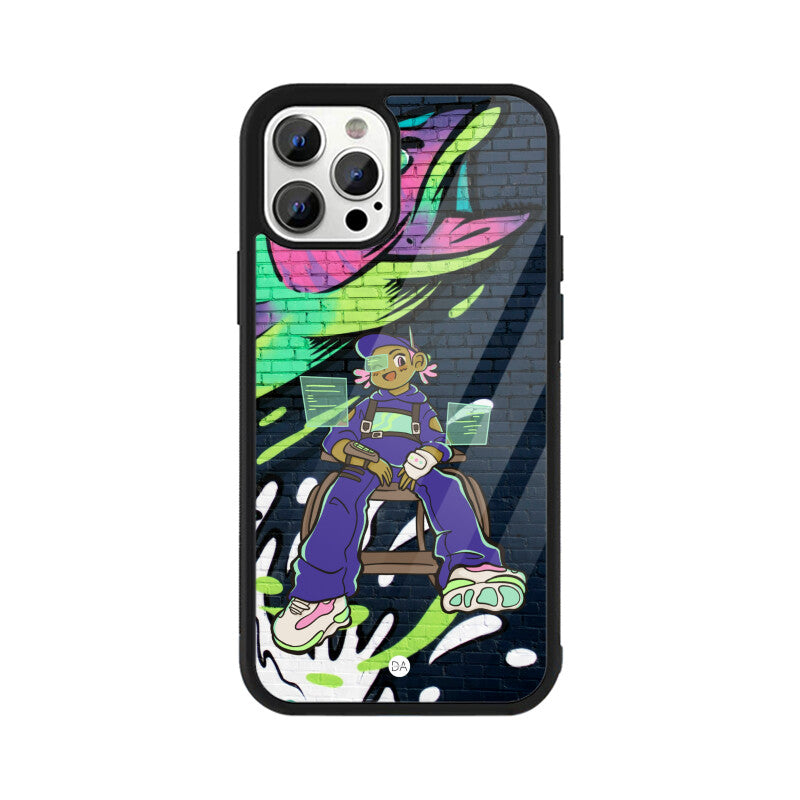 Graffiti Girl Fish Design Case For iPhone