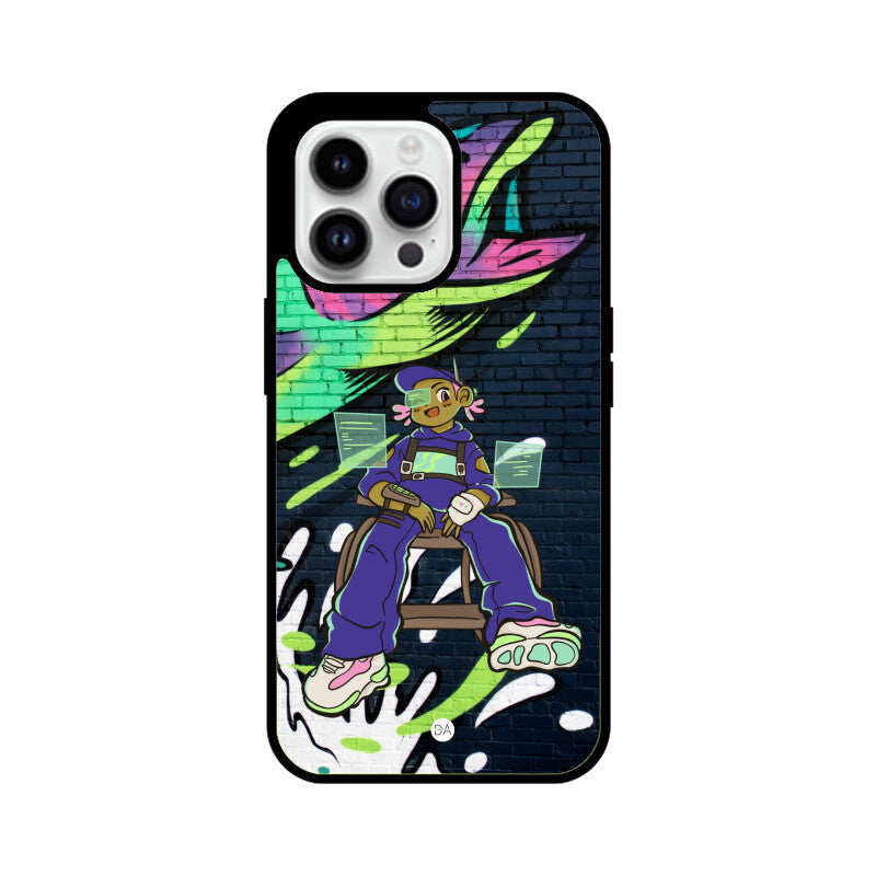 Graffiti Girl Fish Design Case For iPhone