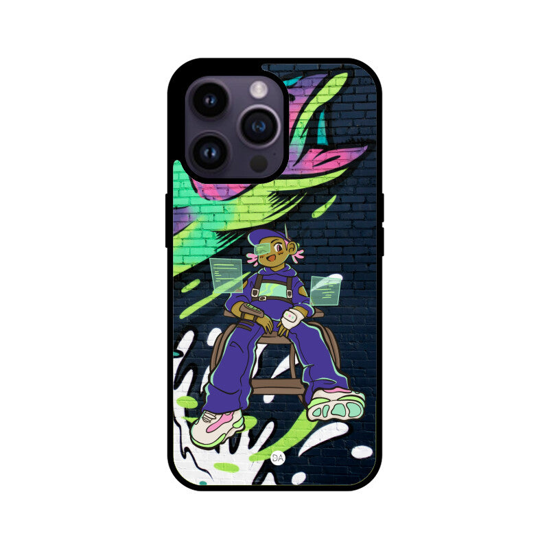 Graffiti Girl Fish Design Case For iPhone